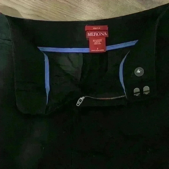 NWT Mernoa Stretch Black Cargo / Pencil Skirt Size 2 - Picture 3 of 7